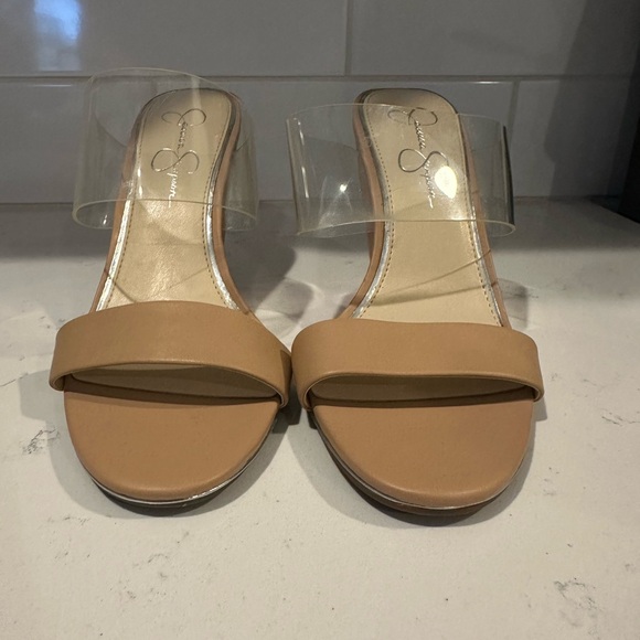 Jessica Simpson Tan Heeled Sandals - Picture 1 of 4